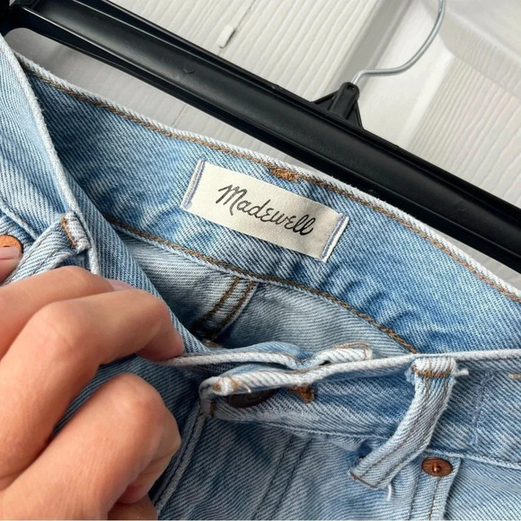 Madewell Sz 27 Relaxed Denim Shorts Cedarcroft Wash Slouchy Cut Offs Button Fly - Picture 3 of 5